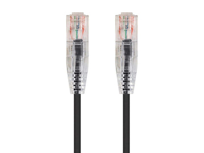 Monoprice Cable Ethernet Cat6 SlimRun 0.9 m (3 pies), Morado - 50ft - Negro -