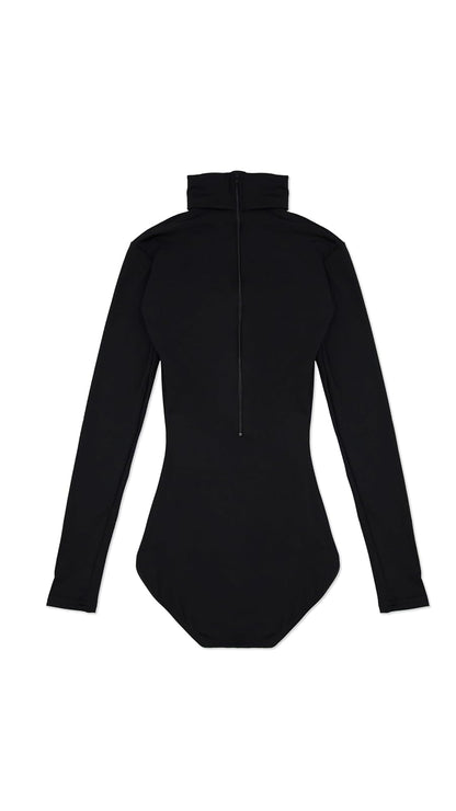 Capezio - Maillot de manga larga con cuello alto para mujer