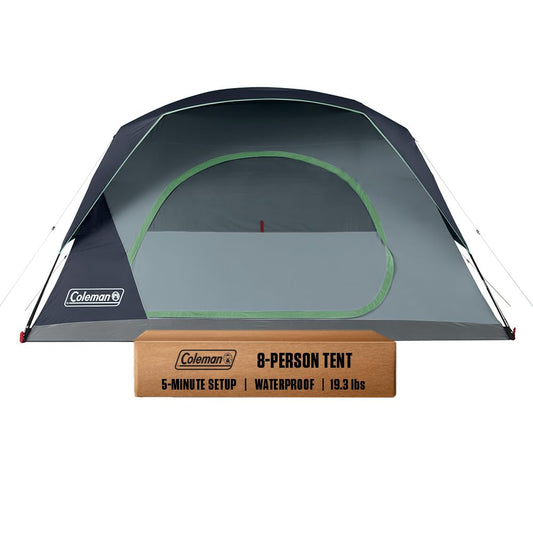 Coleman - Tienda de campaña Skydome con configuración de 5 minutos, tienda de campaña impermeable para 2/4/6/8 personas con mosca de lluvia, bolsa de transporte y 20% más de espacio última