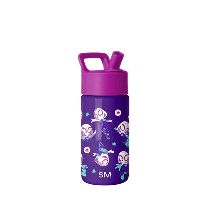 Simple Modern Summit Botella de Agua para Niños 14oz con Popote - 0.4 Litros - Marvel: Spider Gwen