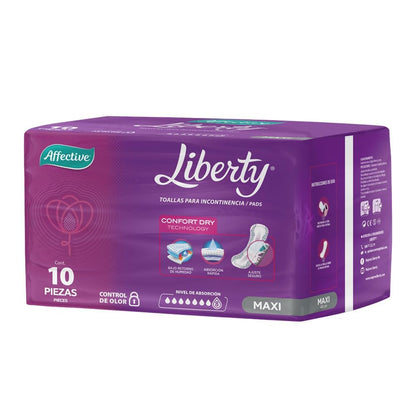 Affective Liberty Maxi Toallas para Incontinencia Femenina, Talla Maxi, 120 Piezas