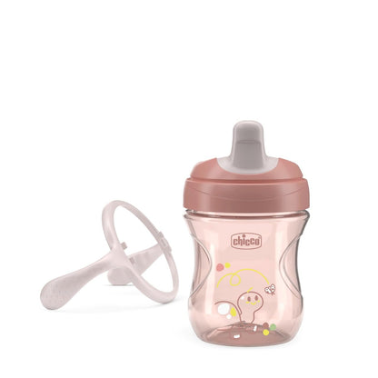 Chicco Vaso de Entrenamiento Training Cup 6M+ Anti Derrames Pico Ergonómico Asas Desmontables Rosa