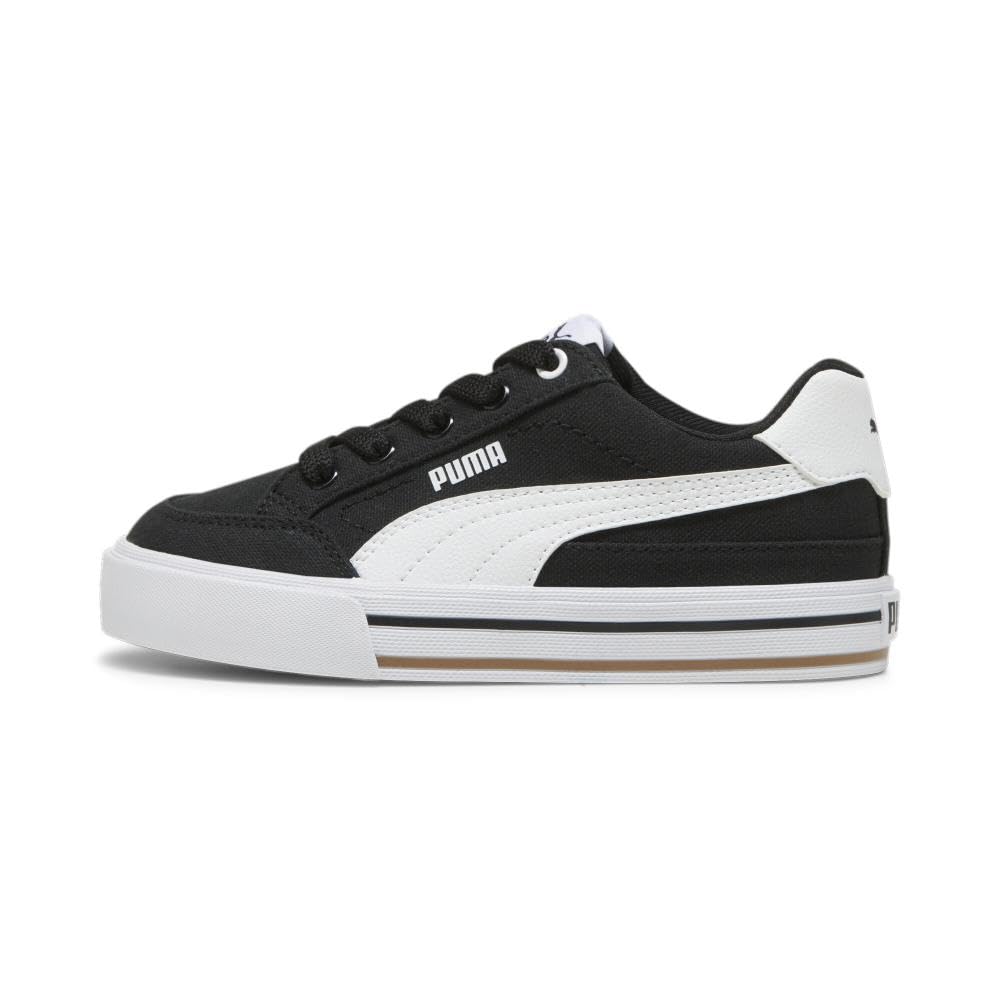 PUMA Court Classic Vulc Tenis Unisex para Niños - 22.5 cm - Negro - Blanco