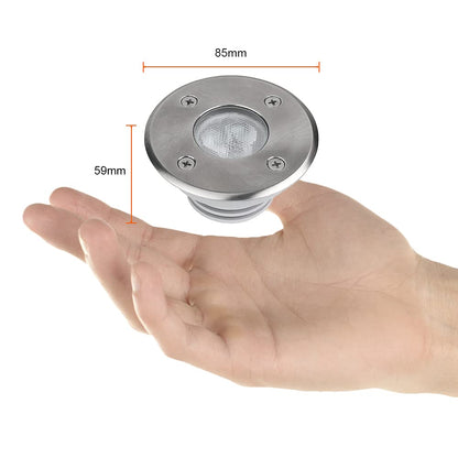 Tecnolite - Lámpara de Piso LED Empotrable Exterior 3 W, Luz Suave Cálida, IP65, LED Integrado