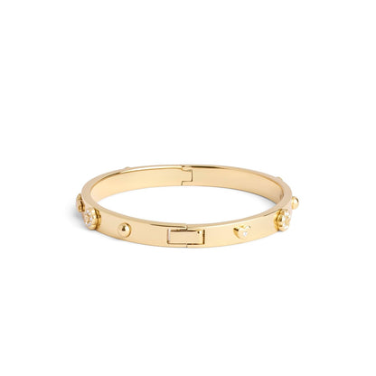 Coach - Pulsera de pulsera con motivos mixtos para mujer, Talla única, Latón Vidrio, Sin piedra preciosa