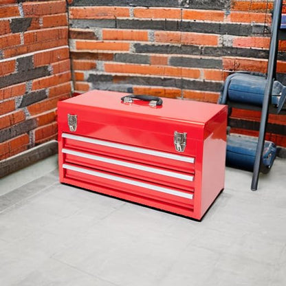 Big Red ANTBD133-XB Torin - Caja de Herramientas portátil de Acero con 3 cajones (50.8 cm), Color Rojo