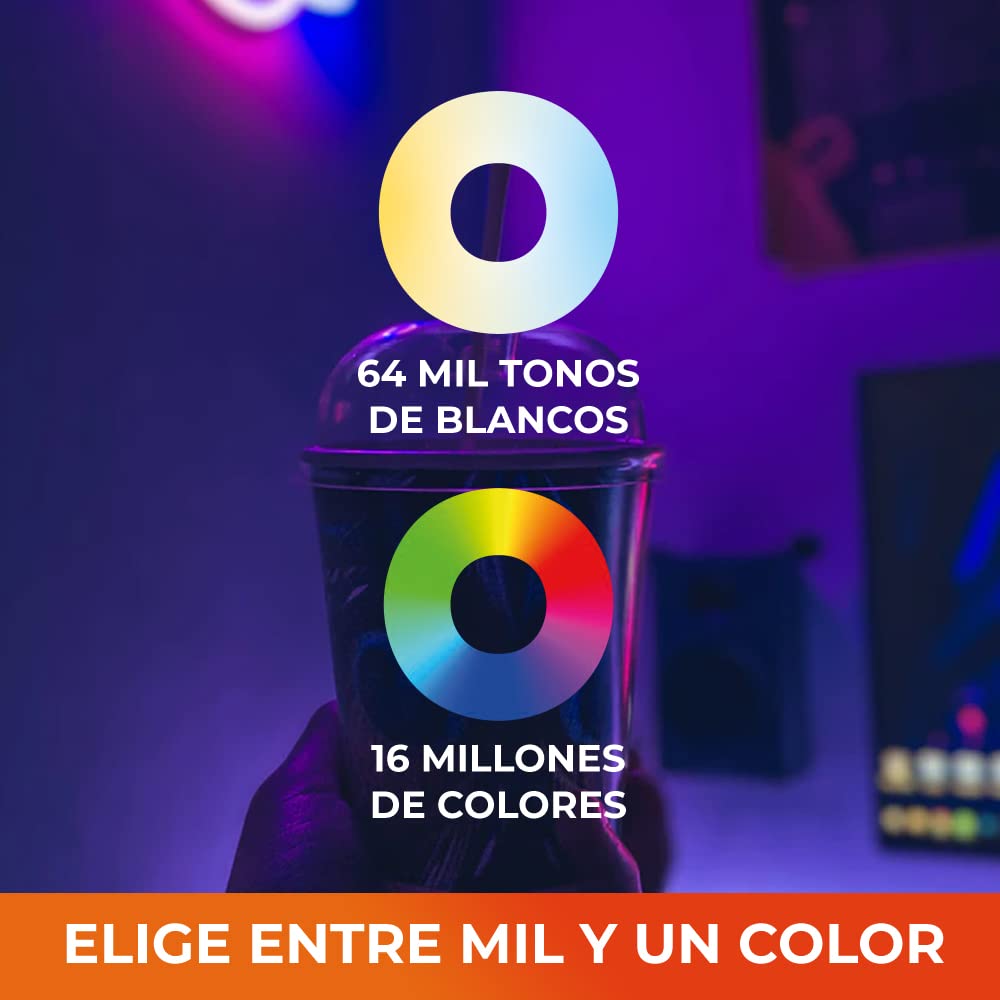 Tecnolite Connect - Paquete 3 Focos Inteligentes RGB WiFi y Bluetooth, Compatible con Alexa por la App Connect para Celular, Luz Fría y Cálida, Iluminación Interiores RGB