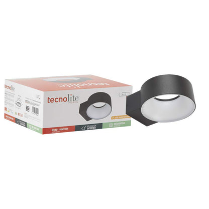 Tecnolite - Lámpara de Pared Arbotante LED Exterior 8 W, Luz Suave Cálida, IP65, No atenuable, LED integrado