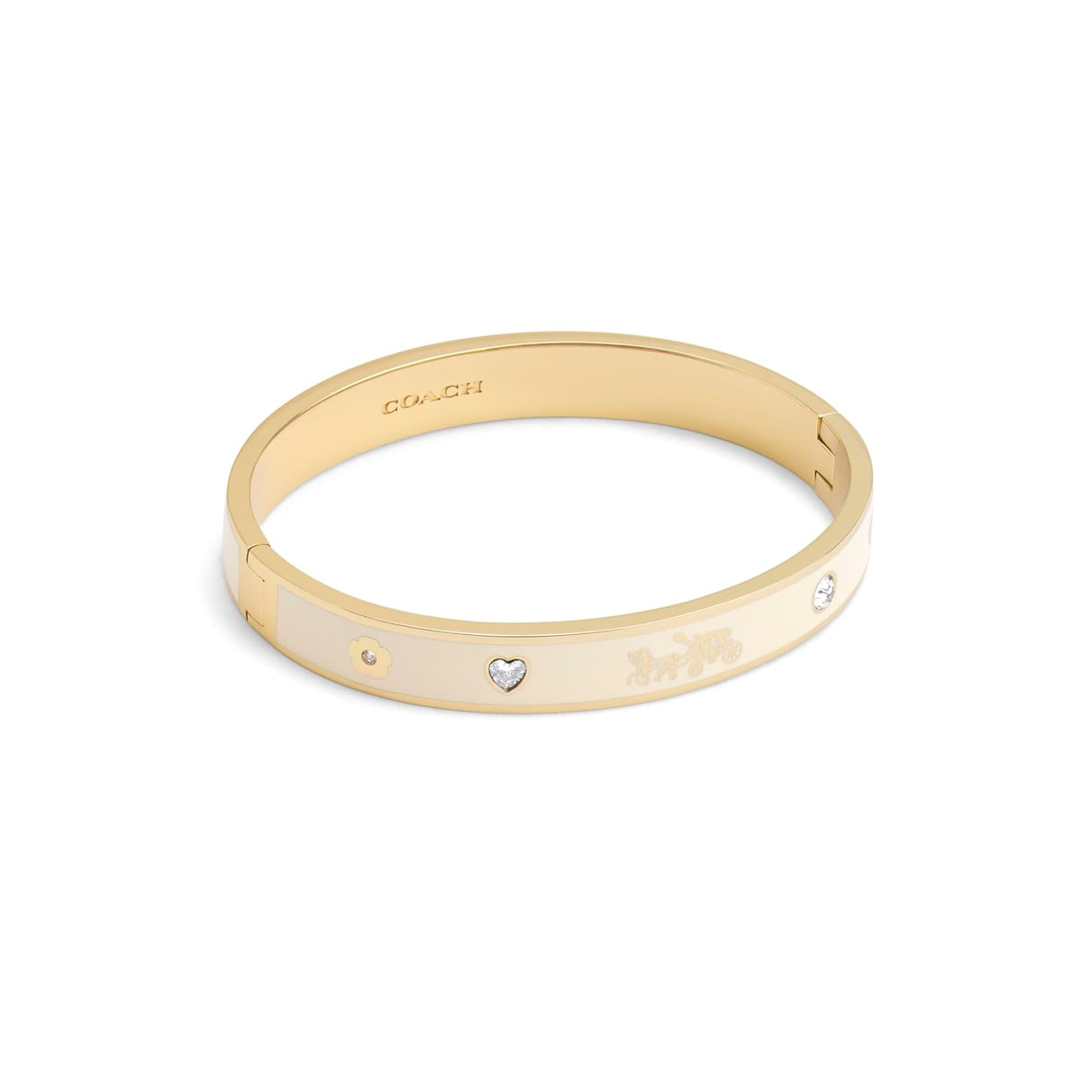 COACH - Pulsera de caballo y carro para mujer, Una talla, Latón, No es una piedra preciosa