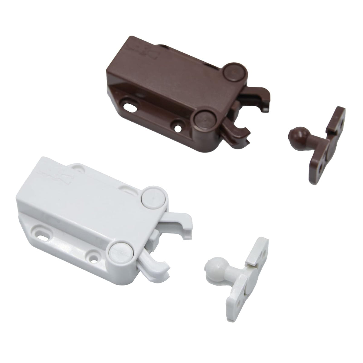Safe-T-Proof Cabinet Door Touch Latches, White, 4-Pack