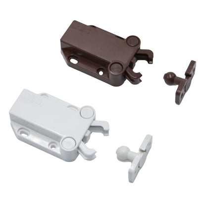 Safe-T-Proof Cabinet Door Touch Latches, White, 4-Pack