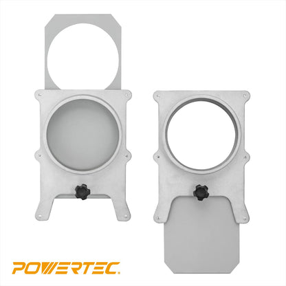 POWERTEC 70135V - Puerta de explosión de 4 pulgadas para colector de polvo, accesorios de recogida de polvo