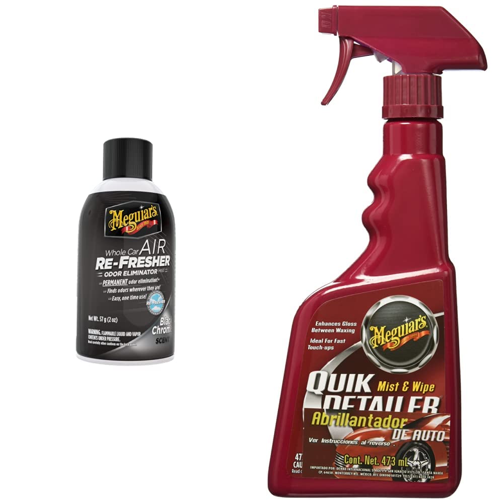 Meguiar's Air Re-Fresher Black Chrome 57g + Paño Microfibra 3M Scotch-Brite - Eliminador De Olores + Abrillantador
