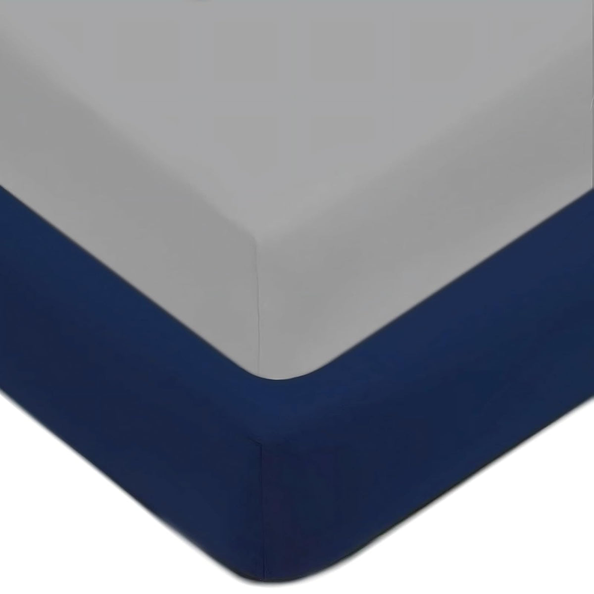 American Baby Company - Juego de 2 sábanas bajeras para cuna de 28 x 52 pulgadas, 100% poliéster microfibra ultrasuave, gris/azul marino, para niños y niñas, se adapta a colchones de cuna y cama para