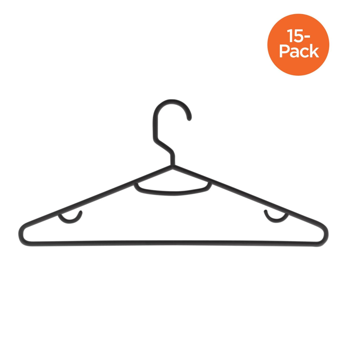 Honey-Can-Do HNG-01520 Recycled Plastic Hangers, Black, 15-Pack