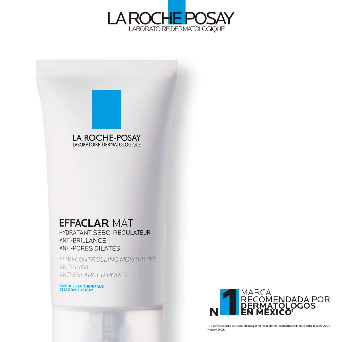 La Roche-Posay Effaclar Mat, Crema Facial Matificante para Piel Grasa, Hidrata y Reduce el Sebo, Combate el Brillo, Controla Oleosidad y Disminuye Poros, 40 ml
