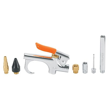 Truper JAN-7, Juego de pistola sopleteadora con 2 boquillas y 4 accesorios