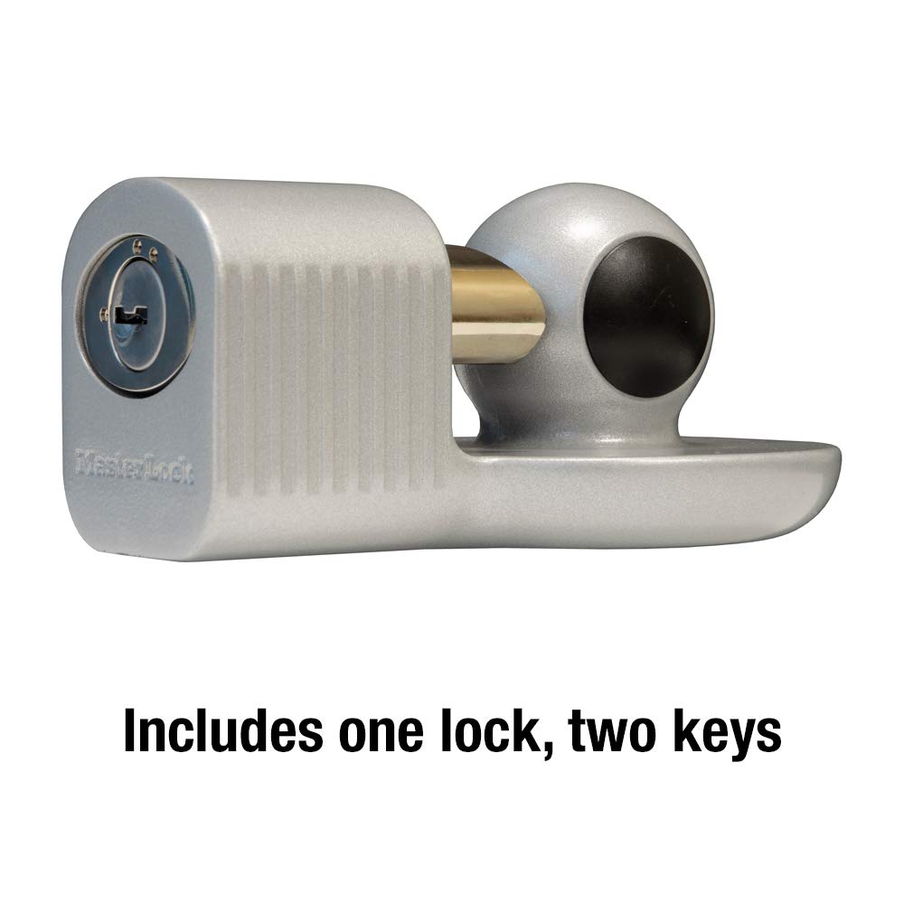 Master Lock 377KA Trailer Hitch Lock, Fits 1-7/8 in, 2 in, and Most 2-5/16 in. Trailer Couplers, Chrome