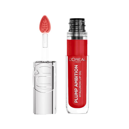 L'Oréal Paris Plump Ambition Lip Oil Voluminizador con Ácido Hialurónico, 5 ml - Rouge in Love - Small