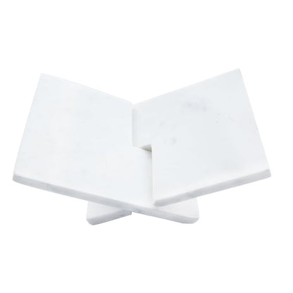 Bloomingville - Soporte decorativo para libros de mármol, color blanco