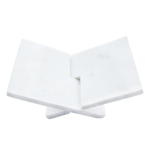Bloomingville - Soporte decorativo para libros de mármol, color blanco