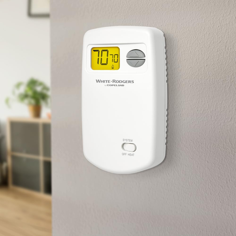 White-Rodgers 1E78-140 Termostato No Programable para Sistemas de Una Sola Etapa, Blanco