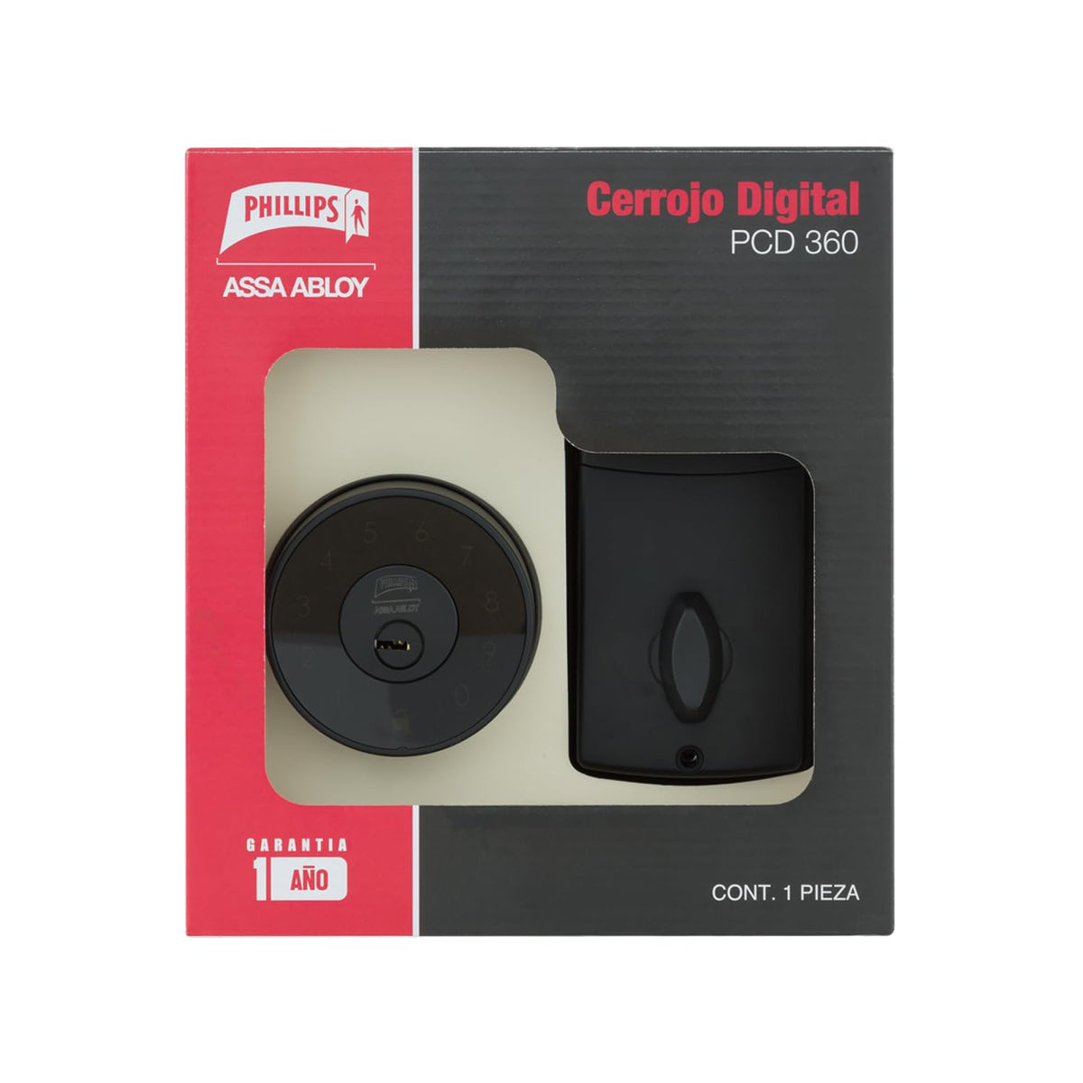 Phillips MX7053 Cerradura Inteligente PCD-360, Negro