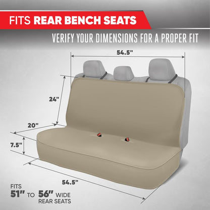 BDK - Funda para asiento trasero de automóvil Motor Trend AquaShield de color beige, impermeable, funda de asiento trasera acolchada de neopreno para automóviles, funda de asiento de automóvil