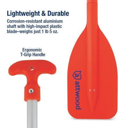 Attwood Emergency Telescoping Paddle for Boating, Orange - Multiple Sizes