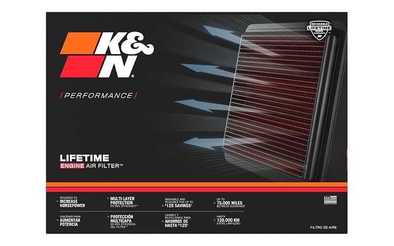 K&N Filtro de Aire de Repuesto 33-5101 para Jeep Renegade, Fiat y Alfa Romeo 2019-2022