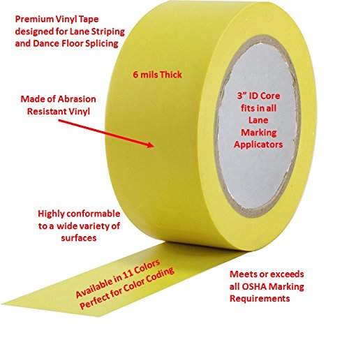 ProTapes Pro 50 Premium Vinyl Safety Marking and Dance Floor Splicing Tape, 6 mils Thick, 36 yds Length x 3" Width, Clear (Pack of 1)