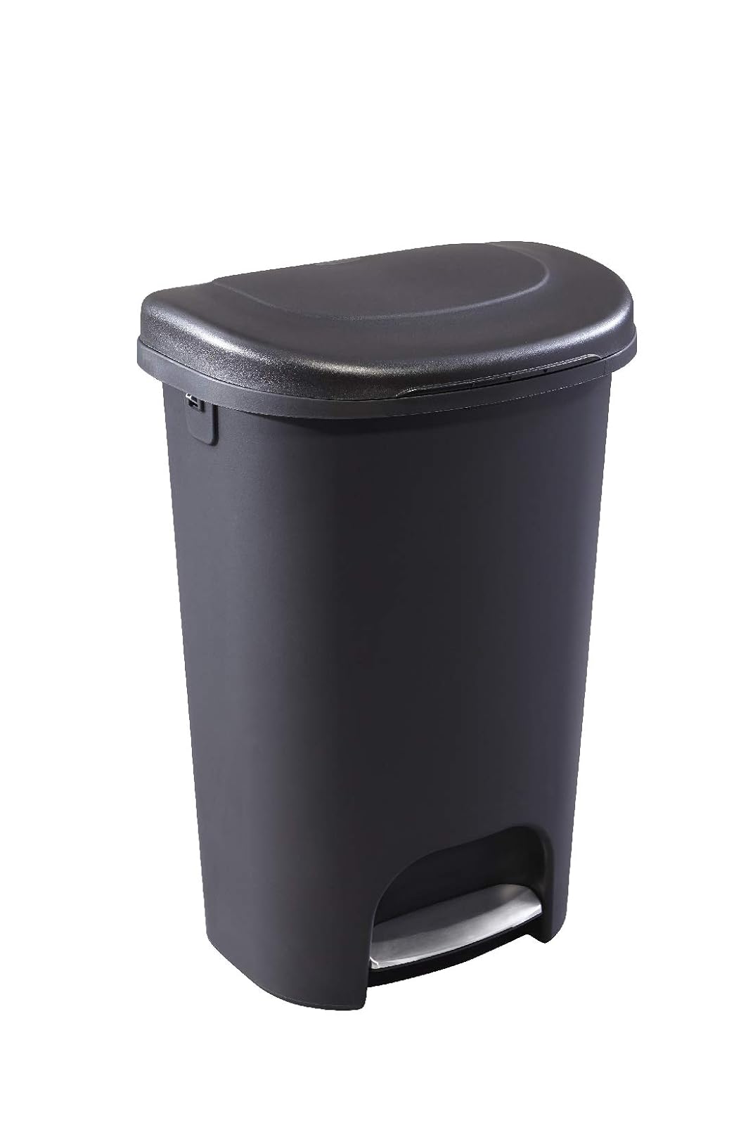 Rubbermaid Classic - Papelera de alta calidad de 13 galones con tapa y pedal de acero inoxidable, cubeta de basura negro para cocina, hogar, oficina, cochera