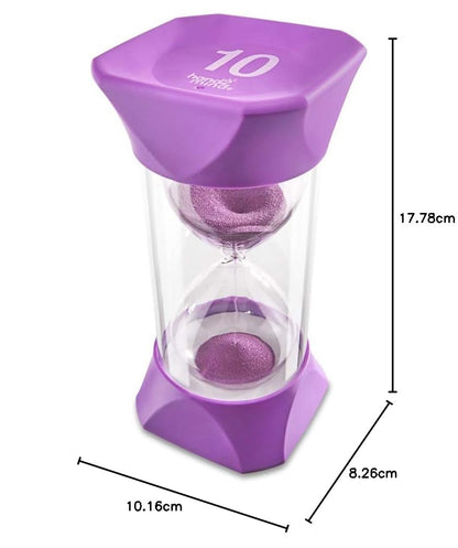 hand2mind Purple Jumbo Sand Timers, 10 Minute Sand Timer, Timer for Kids, Hourglass Sand Timer with Soft Rubber End Caps, Large Sand Timers, Visual Timer, Ten Minute Sand Timer (Set of 1)