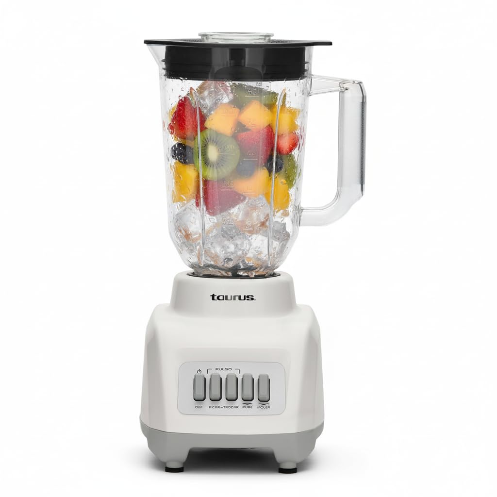 Taurus Haley Ribbon Licuadora 500W de 4 Velocidades, Vaso de 1.65 L - Blanco - Plástico