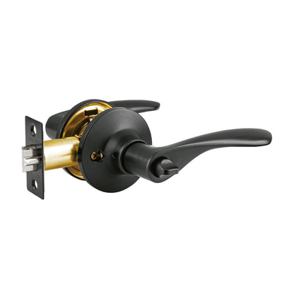 Hermex Basic Cerradura de Manija para Recámara y Baño - Negro mate - Recámara