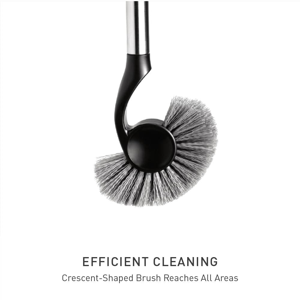 simplehuman, escobilla de baño, Acero Inoxidable + plástico Negro