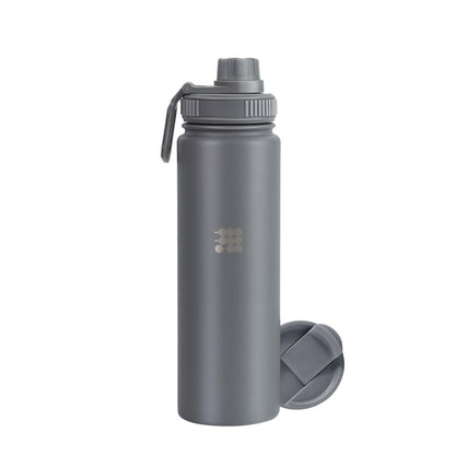 CUBITT, Termo Dos Tapas 710 ml, Botella de Agua 24 oz para Deportes, Con Tapa para Café y Tapa Deportiva de Boca Ancha, Termo de Acero Inoxidable, Guarda Frío 24 Horas y Calor 12 Horas, Gris