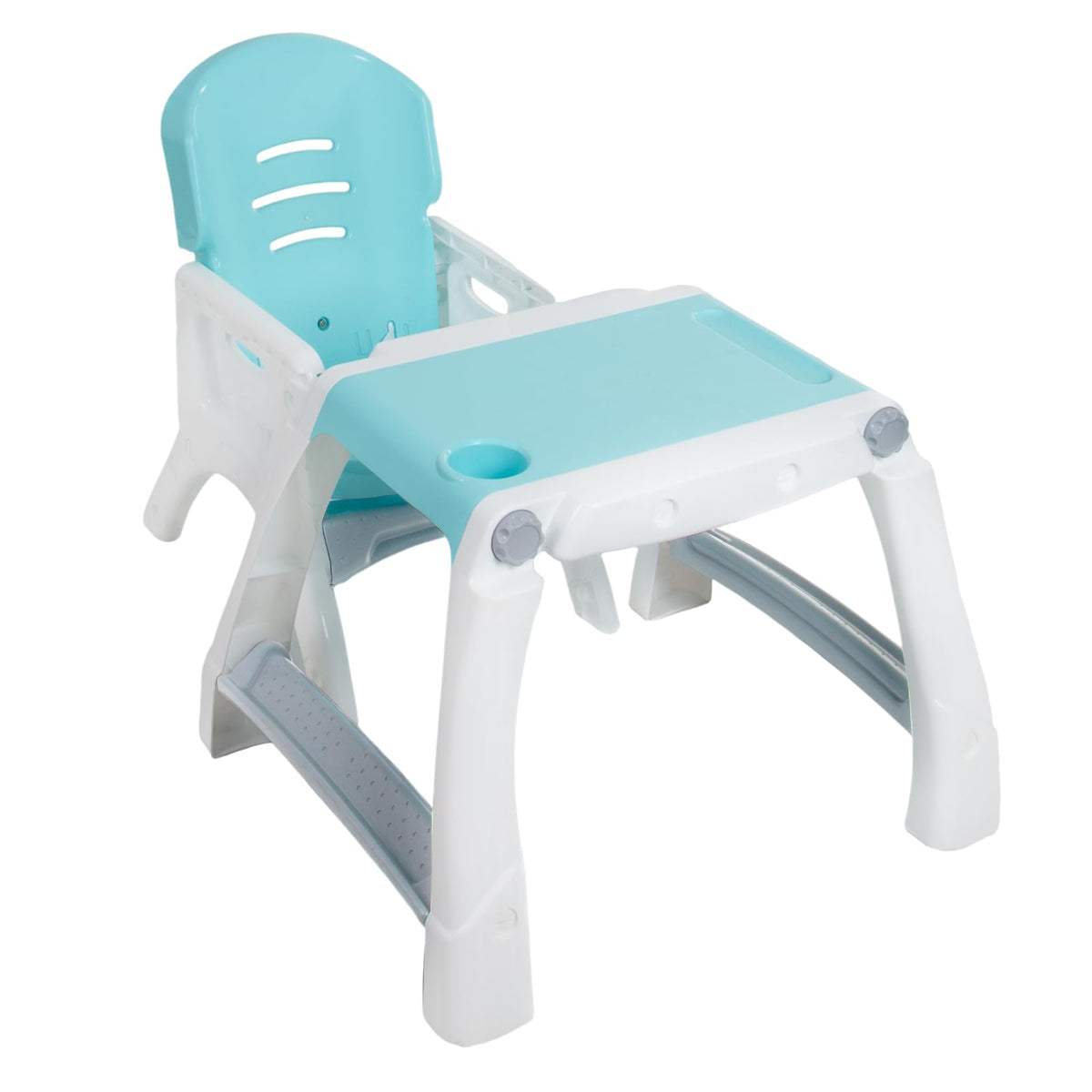 PRINSEL | Sillita Alta Infantil Convertible | Silla Alta para Bebé | Caddy 2 en 1 | Azul Turquesa | De 6 Meses a 3 Años, Convertible a Escritorio, Portavasos, Fácil de Limpiar | Artículos para Bebés