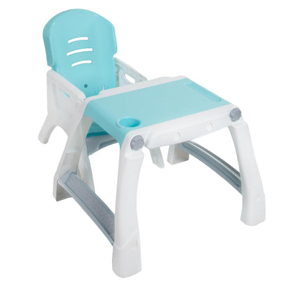 PRINSEL | Sillita Alta Infantil Convertible | Silla Alta para Bebé | Caddy 2 en 1 | Azul Turquesa | De 6 Meses a 3 Años, Convertible a Escritorio, Portavasos, Fácil de Limpiar | Artículos para Bebés