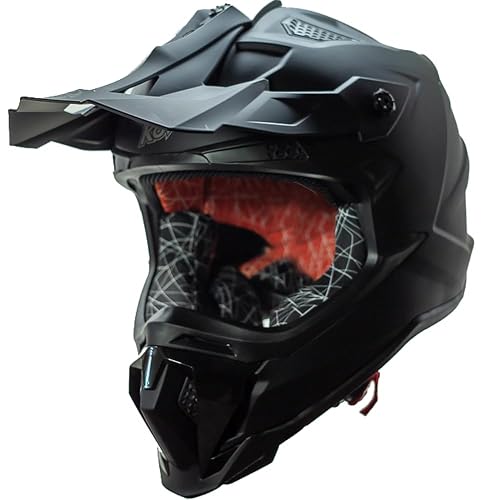 KOV Casco Terra Cross Negro Mate Solid Off-Road para Motocross Dot