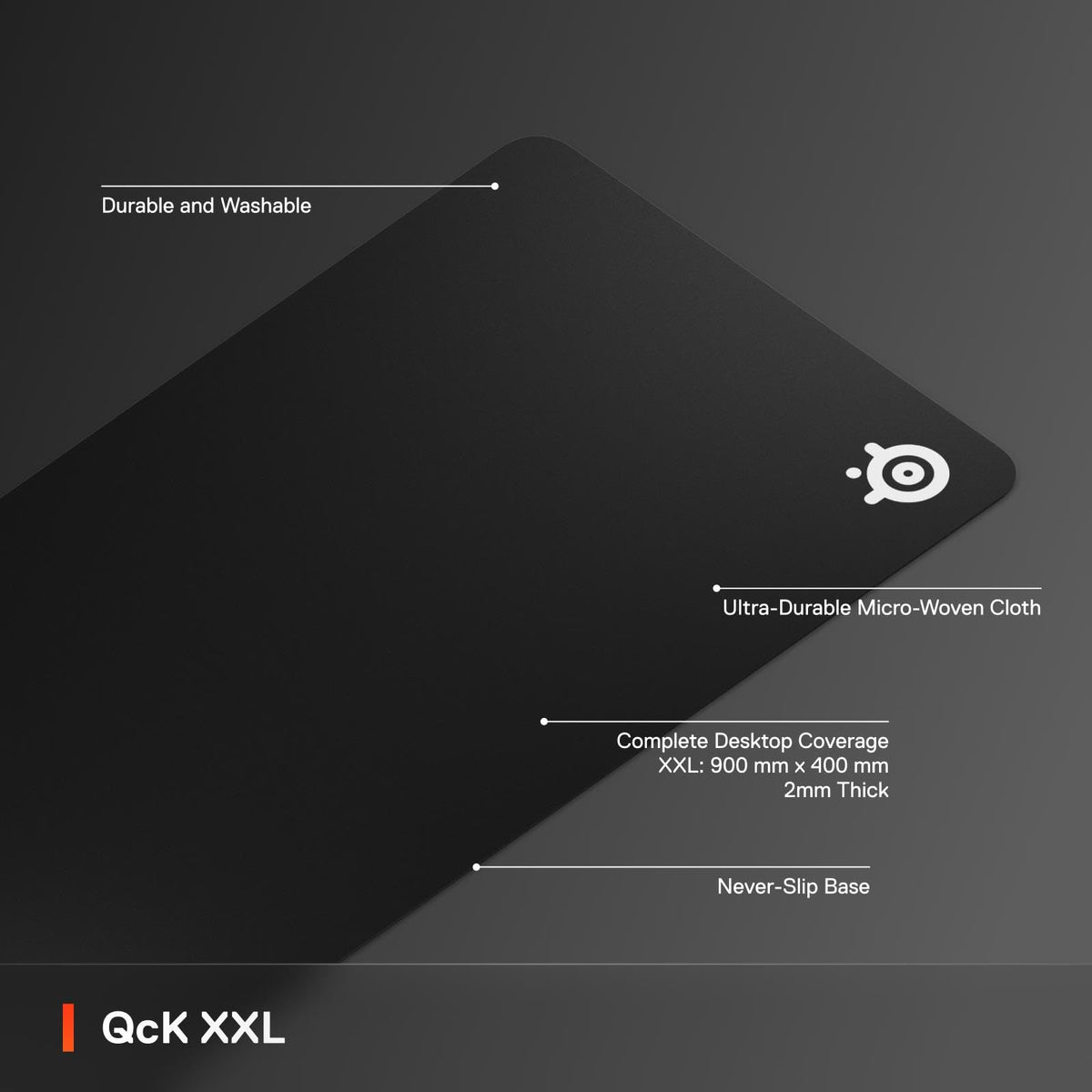 SteelSeries QcK Alfombrilla de ratón para Videojuegos - Tejido XXL - Seguimiento y Estabilidad de Primera Clase - Alfombrilla de ratón para Deportes electrónicos - Parte Inferior Antideslizante -