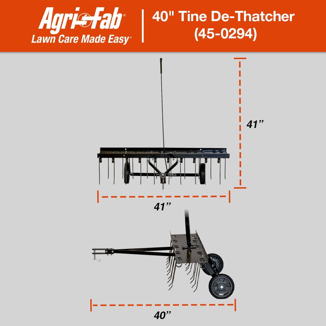 Agri-Fab 40 Pulgadas Tine Tow Dethatcher 45-0294, Negro