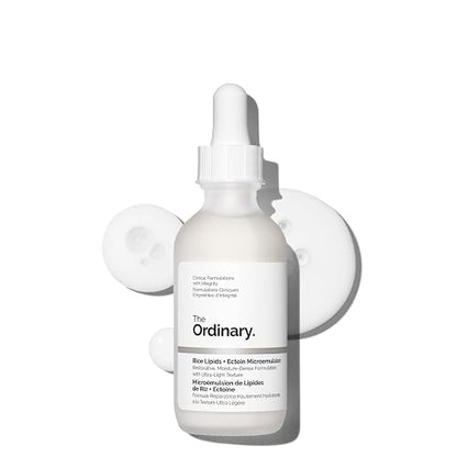 The Ordinary Rice Lipids + Ectoin Microemulsion, Suero hidratante para piel seca, hidratación calmante que ayuda con el enrojecimiento, 60 ml