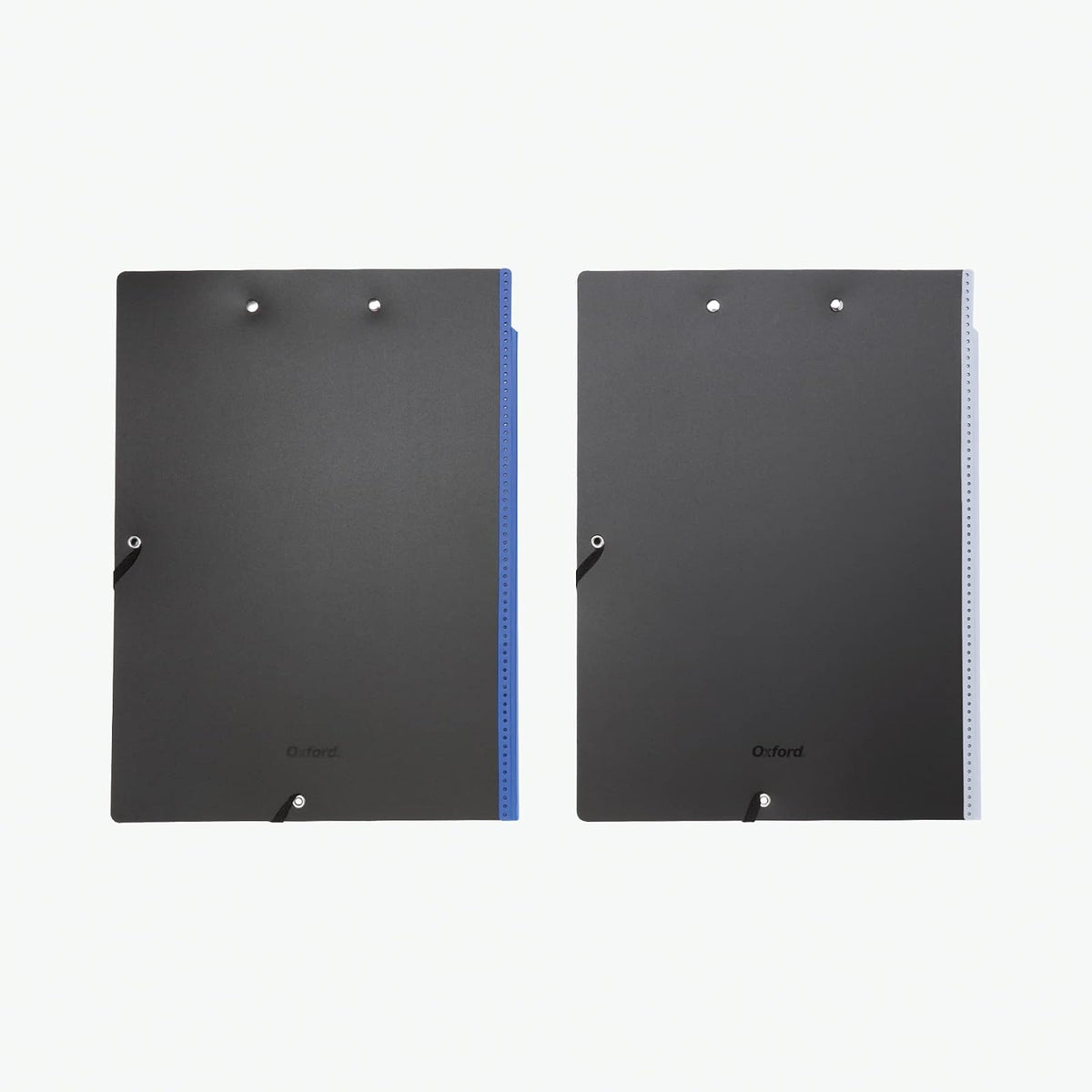 Oxford 82177 - Folio para portapapeles con almacenamiento, 4 bolsillos, 2 unidades de colores (gris/negro, azul/negro), gran enfermería, oficina, portapapeles para aula (82177)