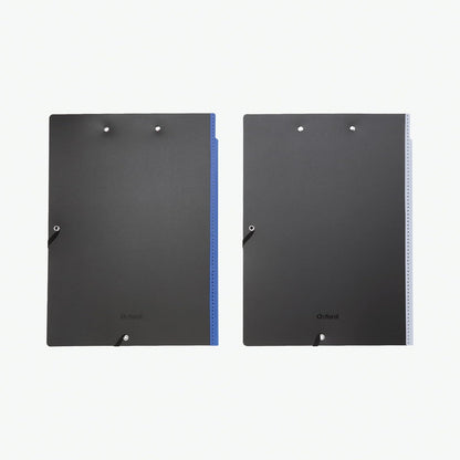 Oxford 82177 - Folio para portapapeles con almacenamiento, 4 bolsillos, 2 unidades de colores (gris/negro, azul/negro), gran enfermería, oficina, portapapeles para aula (82177)