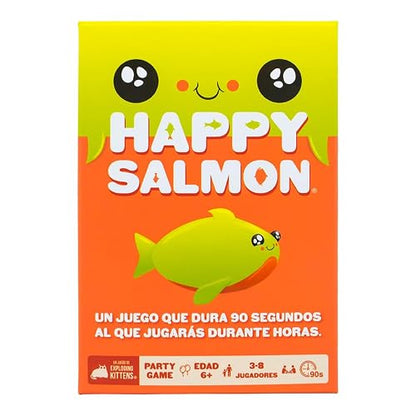 Happy Salmon Exploding Kittens, Juego de Cartas Divertido, 3-8 Jugadores