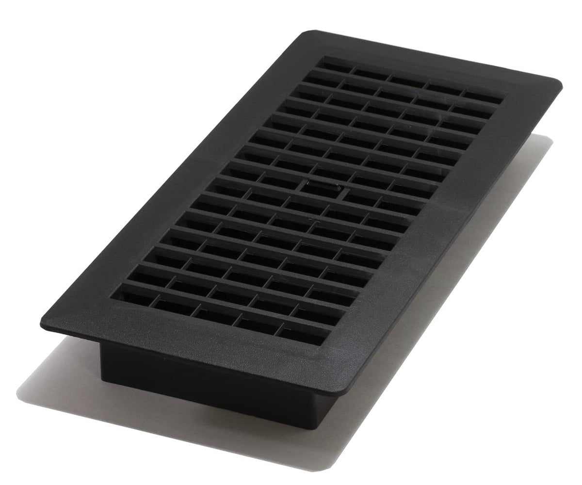 Decor Grates PL410ZIP-BLK-10 - Registro de piso de plástico, 4 x 10 pulgadas, acabado negro, paquete de 10