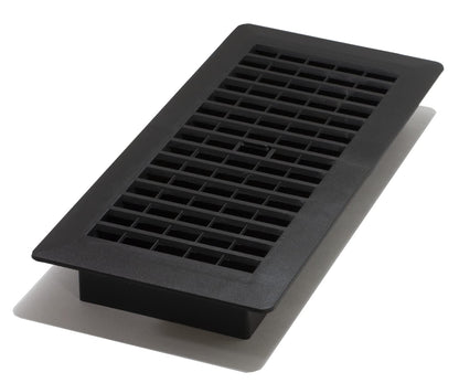 Decor Grates PL410ZIP-BLK-10 - Registro de piso de plástico, 4 x 10 pulgadas, acabado negro, paquete de 10