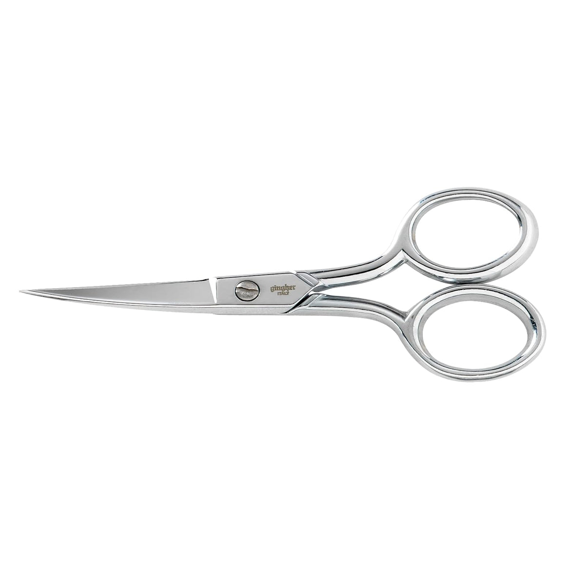 Gingher 4 Inch Curved Embroidery Scissors (01-005273) | Cortes precisos a través de costura y tela, tijeras de acero forjado afiladas, diseño ambidiestro, funda de piel