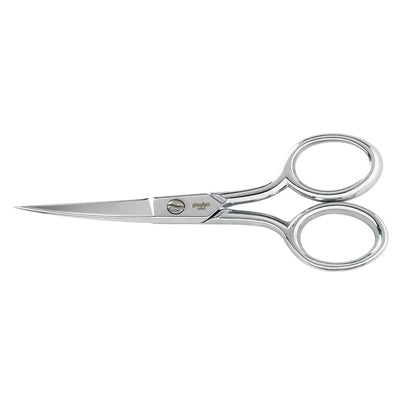 Gingher 4 Inch Curved Embroidery Scissors (01-005273) | Cortes precisos a través de costura y tela, tijeras de acero forjado afiladas, diseño ambidiestro, funda de piel